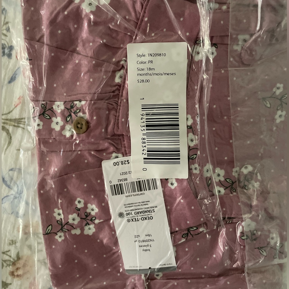 NEW baby girl Carter’s 3-piece floral outfit set size 18 m and 24 m mauve pink - Picture 16 of 16